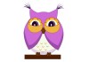 Sticker mural hibou violet