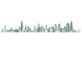 Sticker skyline Chicago