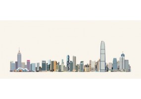 Sticker skyline Hong Kong