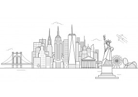 Sticker skyline New York décor chambre