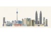 Autocollant muraux skyline Kuala Lumpur
