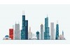 Sticker skyline Chicago