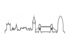 Sticker mural skyline Londres