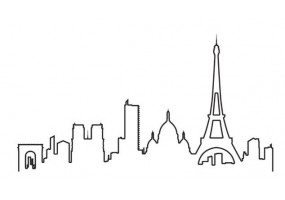Autocollant mural skyline Paris