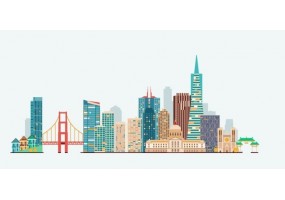 Sticker skyline San Francisco