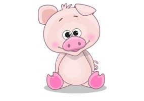 Sticker animaux cochon rose