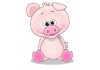 Sticker animaux cochon rose