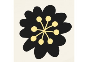 Sticker animaux fleur noir