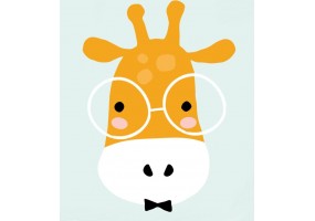 Sticker animaux girafe à lunette