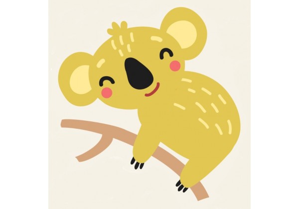 Sticker animaux koala jaune