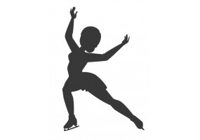 Sticker silhouette patinage figure