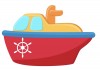 Sticker mural bateau bebe