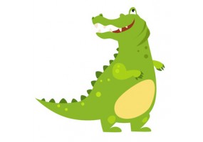 Sticker crocodile gros heureux