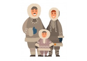 Sticker famille inuit