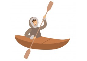 Sticker inuit kayak