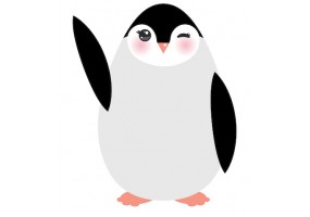 Sticker pingouin bonjour