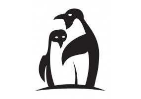 Sticker pingouin famille noir et blanc