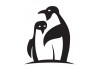 Sticker pingouin famille noir et blanc