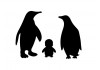 Sticker silhouette famille pingouin