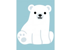 Sticker ourson blanc