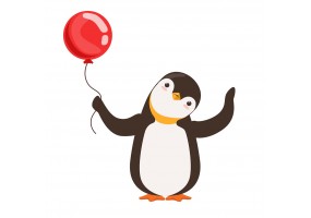 Sticker pingouin ballon
