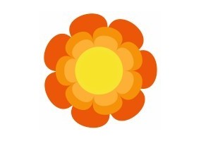 Sticker Fleurs nuance orange