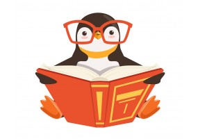 Sticker pingouin livre