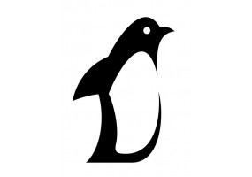 Sticker pingouin noir et blanc