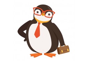 Sticker pingouin travail