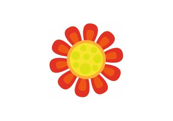 Sticker Fleurs soleil rouge