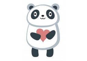 Sticker panda cœur