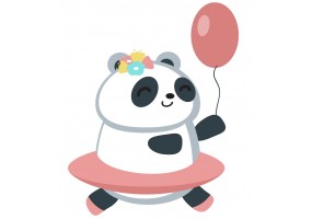 Sticker panda fille
