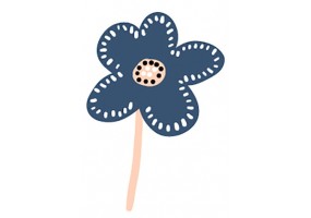 Sticker fleur bleue