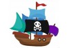 Sticker bateau pirate geant