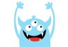 Sticker monstre bleu
