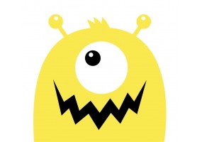 Sticker monstre jaune cyclope