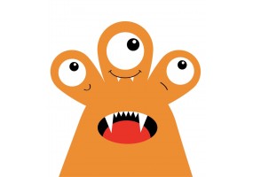 Sticker monstre orange
