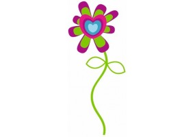 Sticker de Fleurs tige violet