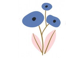 Sticker fleur bleue