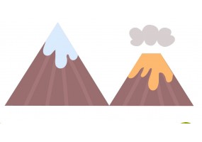 Sticker volcan montagne