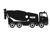 Sticker bétonneuse camion noir