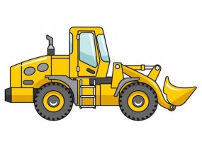Sticker bulldozer jaune chantier