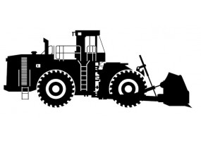 Sticker bulldozer noir