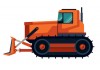 Sticker bulldozer orange chantier
