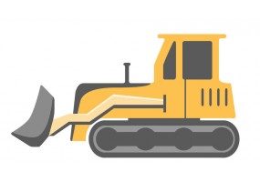 Sticker bulldozer jaune