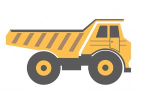 Sticker camion benne jaune