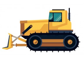 Sticker mural bulldozer