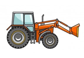Sticker tracteur orange