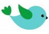 Sticker Oiseau bleu cuicui