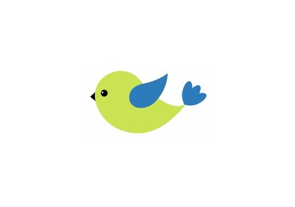 Sticker bebe oiseau vert